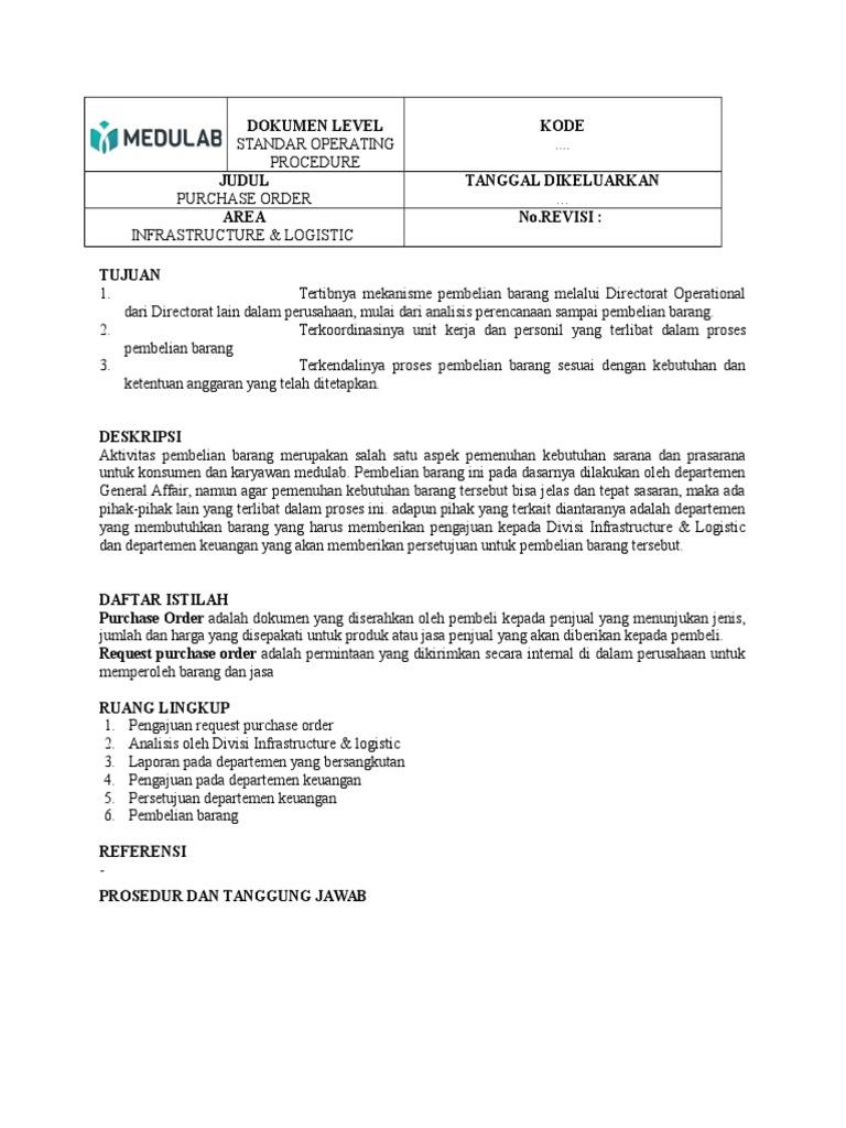 Sop Purchase Order