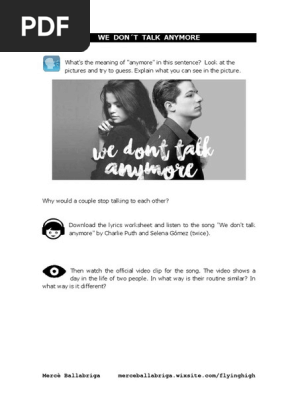 We Don T Talk Anymore Students Emotions Pain scribd