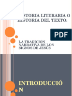 Historia Literaria o Historia Del Texto Los Signos en Juan