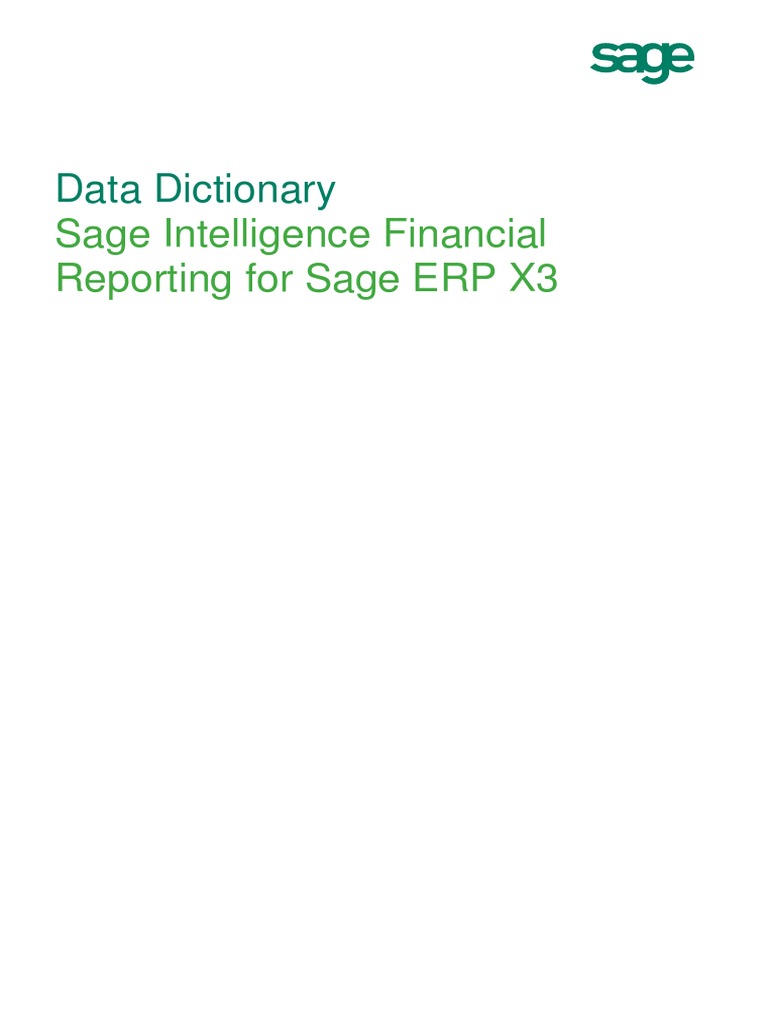 Report Designer Data Dictionary Sage Intelligence Financial Reporting