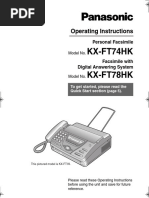 Panasonic KX Ft74hk Operation Manual 120916