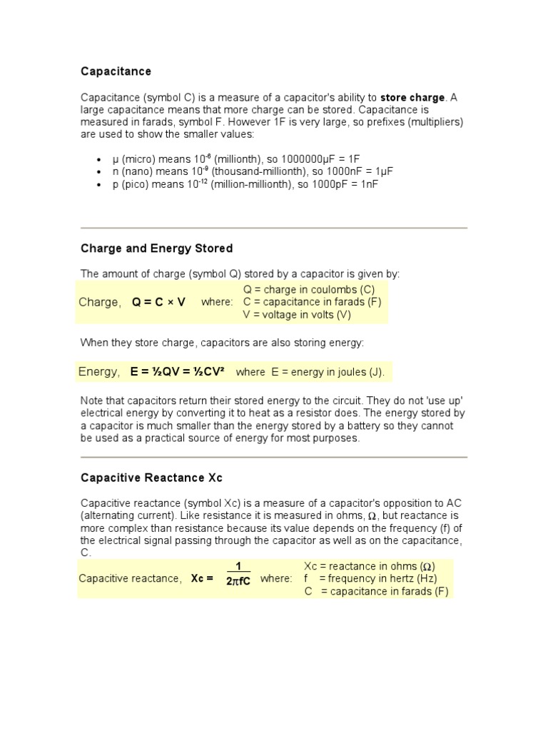 Understanding Capacitance Basics | PDF | Capacitor | Electrical Network