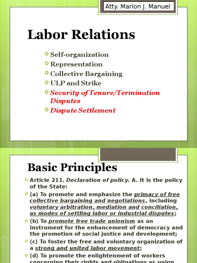 Labor Relations: Rights and Principles | PDF | Trade Union | Collective ...