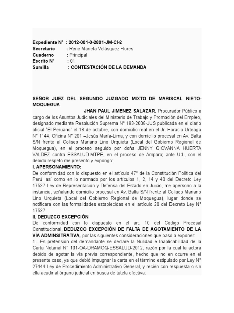 Modelo de demanda por despido arbitrario pdf