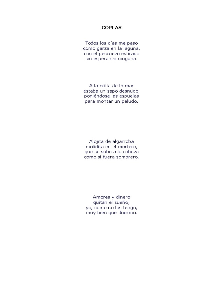 Coplas populares y humorísticas | PDF | Poesía