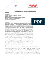 Experiences of Teaching the Heat Energy Topic in English as a Second