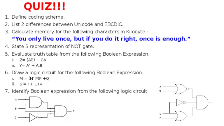 Coding and Boolean Logic Quiz | PDF