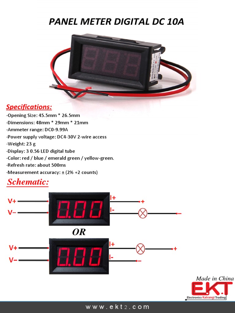 Digital Panel Meter Connection Guide | PDF | Technology & Engineering