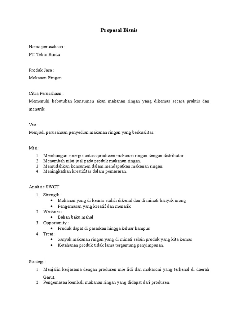 Proposal Bisnis Lidi Lada Rindu