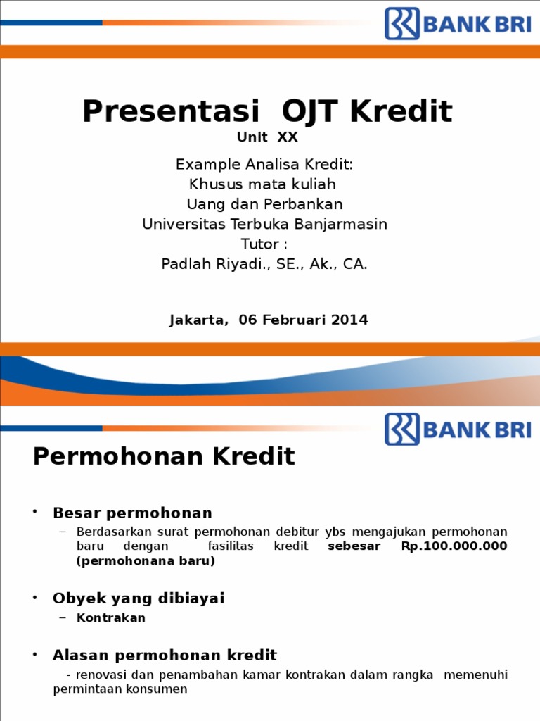 Contoh Analisa Kredit Contoh Analisa Kredit