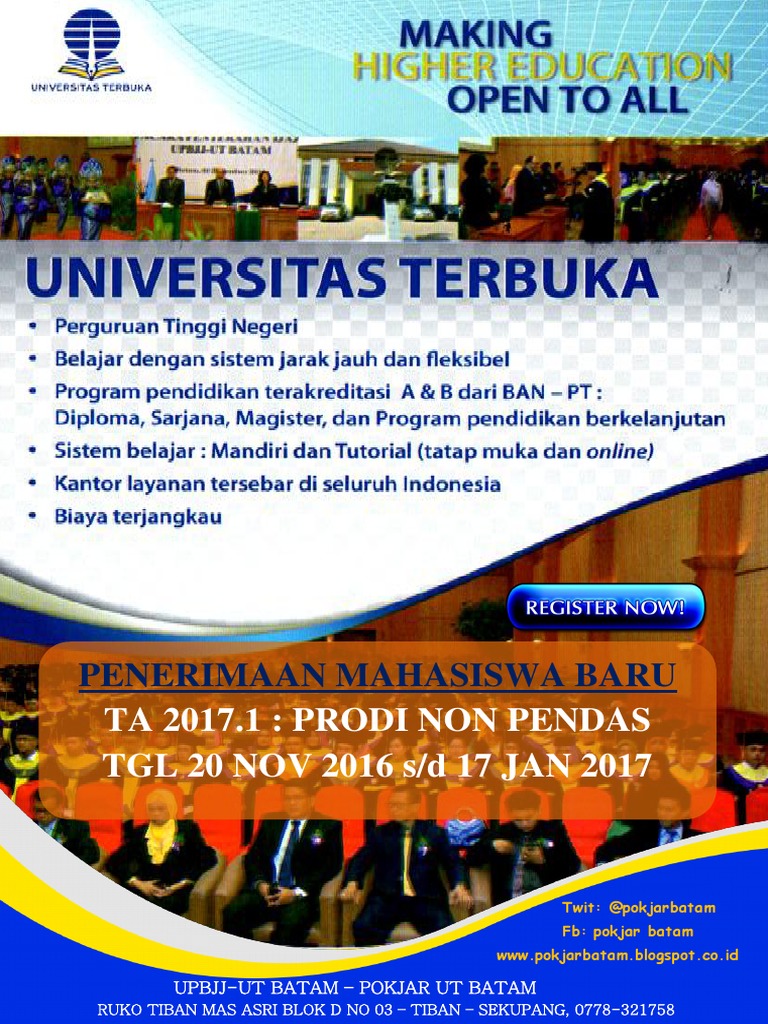 Batam universitas terbuka Universitas Terbuka