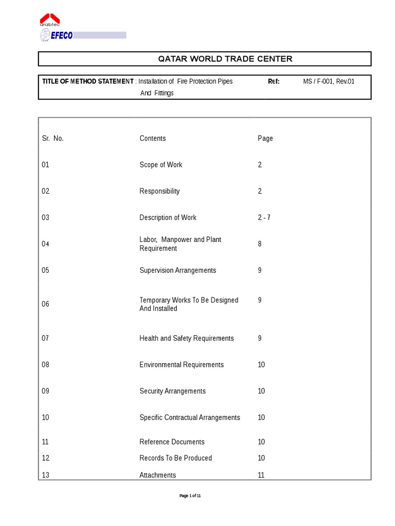 Fire Protection Pipe Installation Method | PDF | Pipe (Fluid Conveyance ...