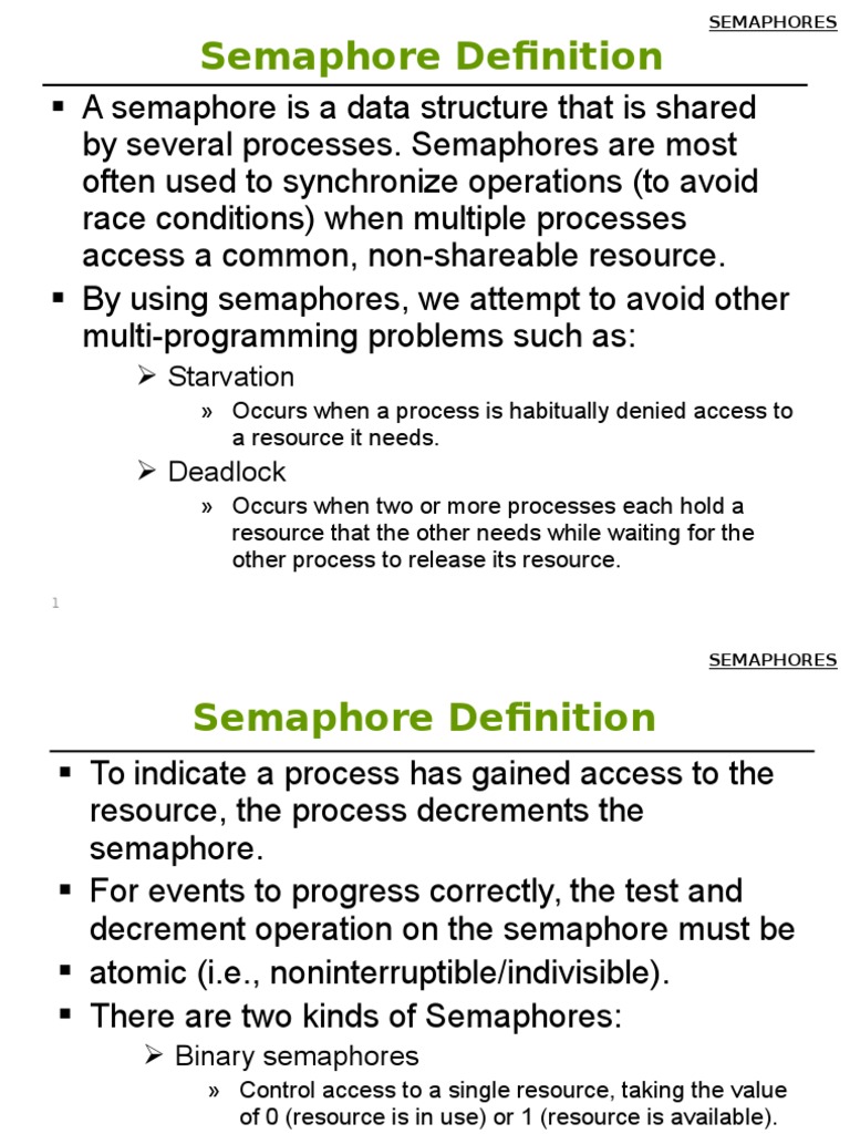 Semaphore Definition: Starvation | PDF | Software Engineering | Areas ...