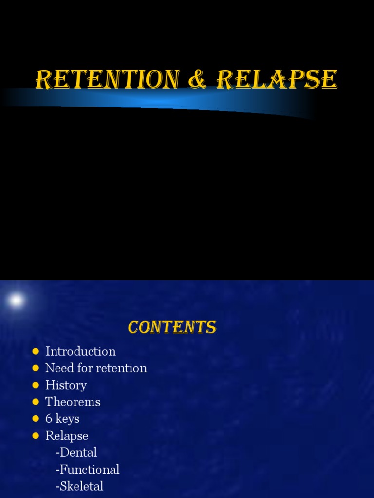 Retention and Relapse in Orthodontics Part 1 PDF | PDF | Orthodontics ...