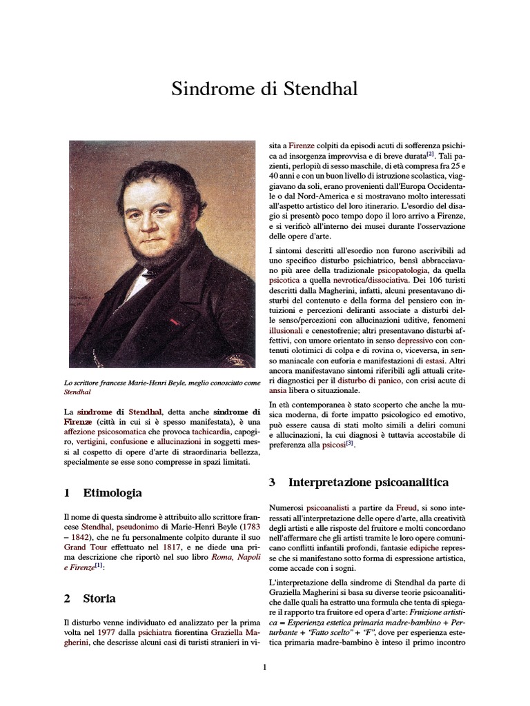 Sindrome Di Stendhal PDF | PDF