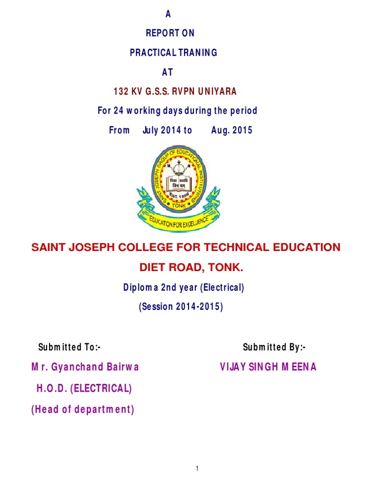 132 KV GSS Practical Training Report | PDF | Electrical Substation ...