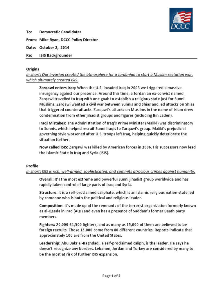 Isis Background | PDF | Abu Musab Al Zarqawi | Islamic State Of Iraq ...