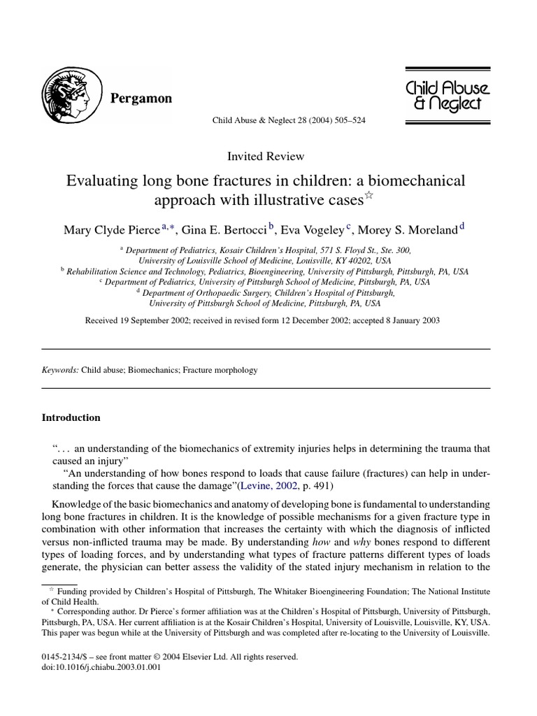 Evaluating Long Bone Fractures in Children a Biomechanical | Bone