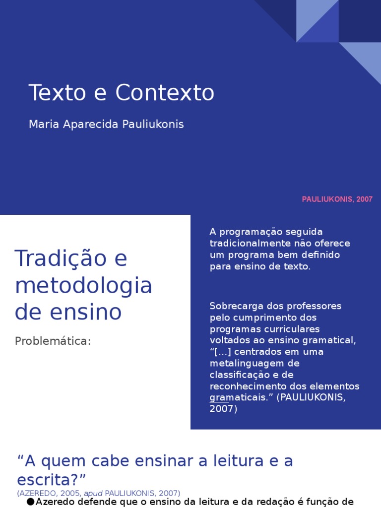 Texto e Contexto  Discurso  Contexto (Uso de Linguagem)  Free 30day