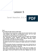Lesson 5: Sarah Nasution, S.S.,M.Hum