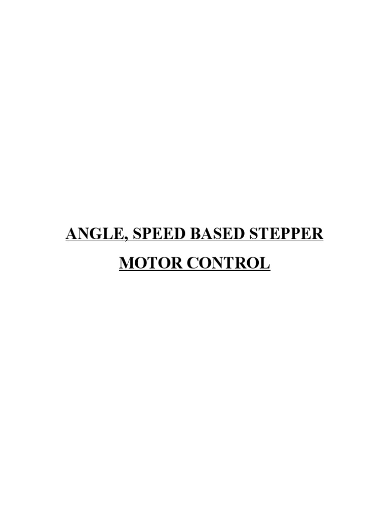 Speed Control in Stepper Motor Systems | PDF | Rectifier | Microcontroller