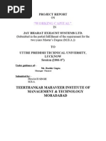 Download PROJECT report on working capital  for summer training of 2 months for MBA by ridhsi SN32268058 doc pdf