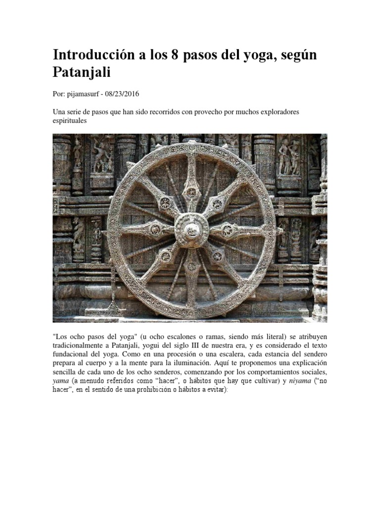 Introducción A Los 8 Pasos Del Yoga Según Patanjali | PDF | Meditación ...