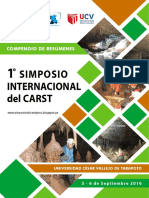 Compendio de Resumenes Del 1er. Simposio Internacional Del Carst, Peru 2016