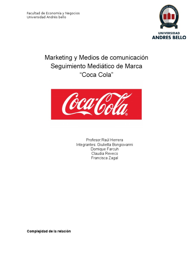 Trabajo Coca Cola.docx  Coca Cola  Marca