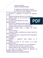 Criterios de Evaluación para Música 1