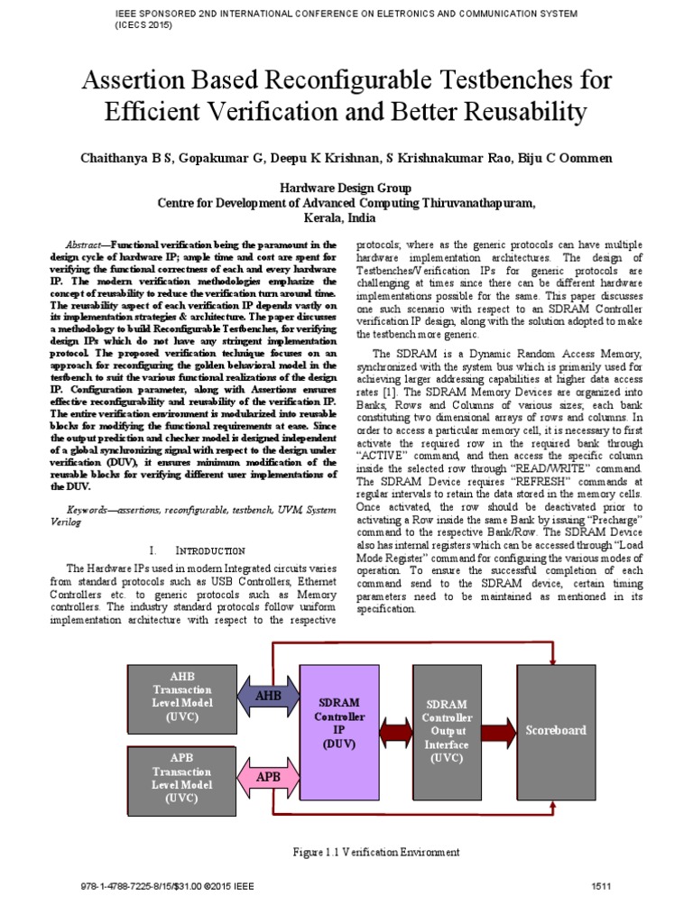 Assertion Based Reconfigurable Testbenches For Verification and ...
