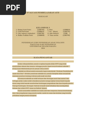 Makalah Evaluasi Pembelajaran Paud