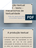 Texto - Mecanismos de Textualidade