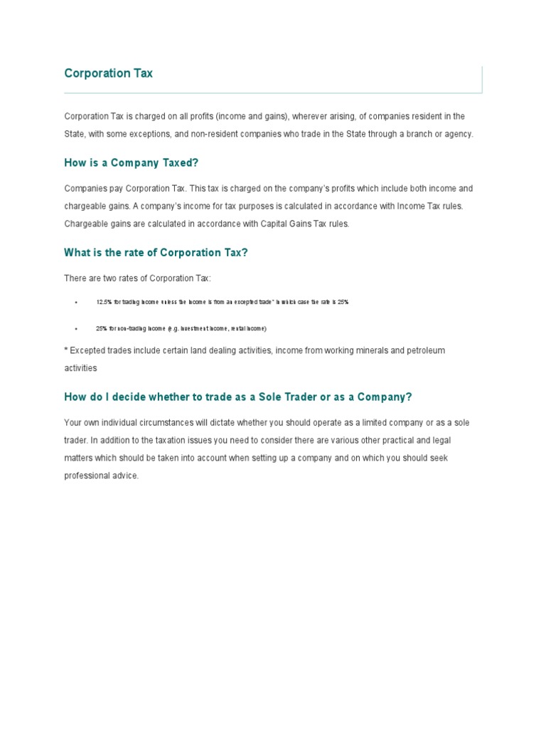 Corporation Tax How Is A Company Taxed? PDF