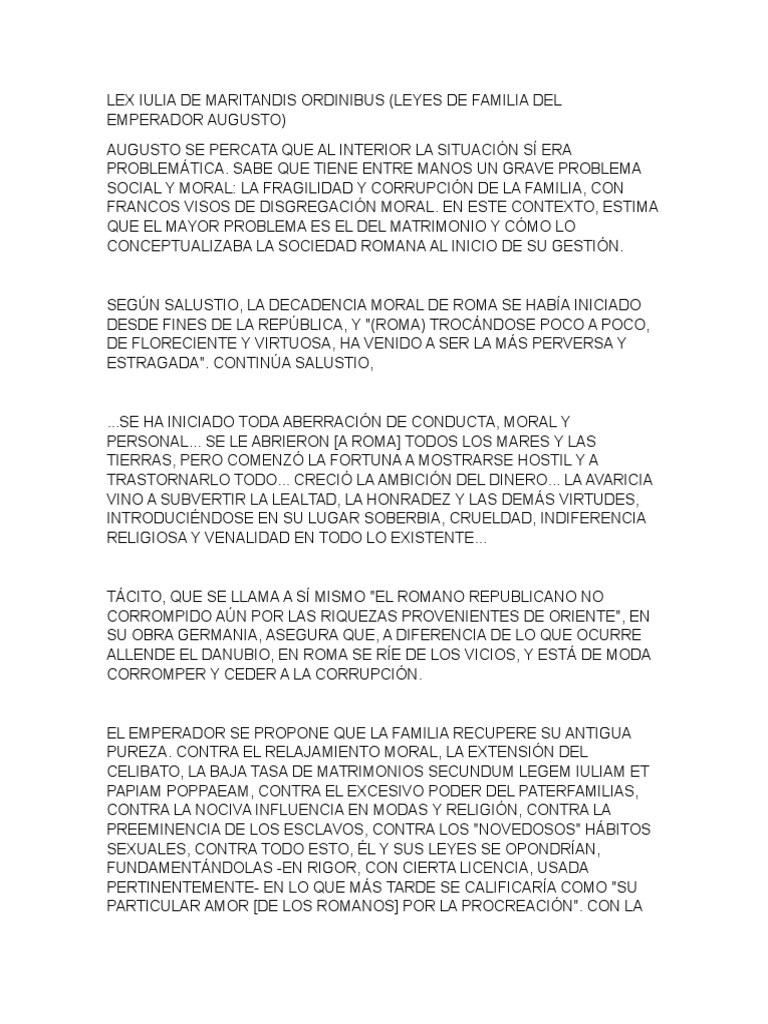 Lex Iulia de Maritandis Ordinibus Roman Law Social Institutions