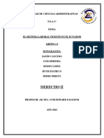 El Sistema Laboral Vigente en El Ecuador