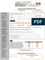 Bulletin d'Inscription 2016