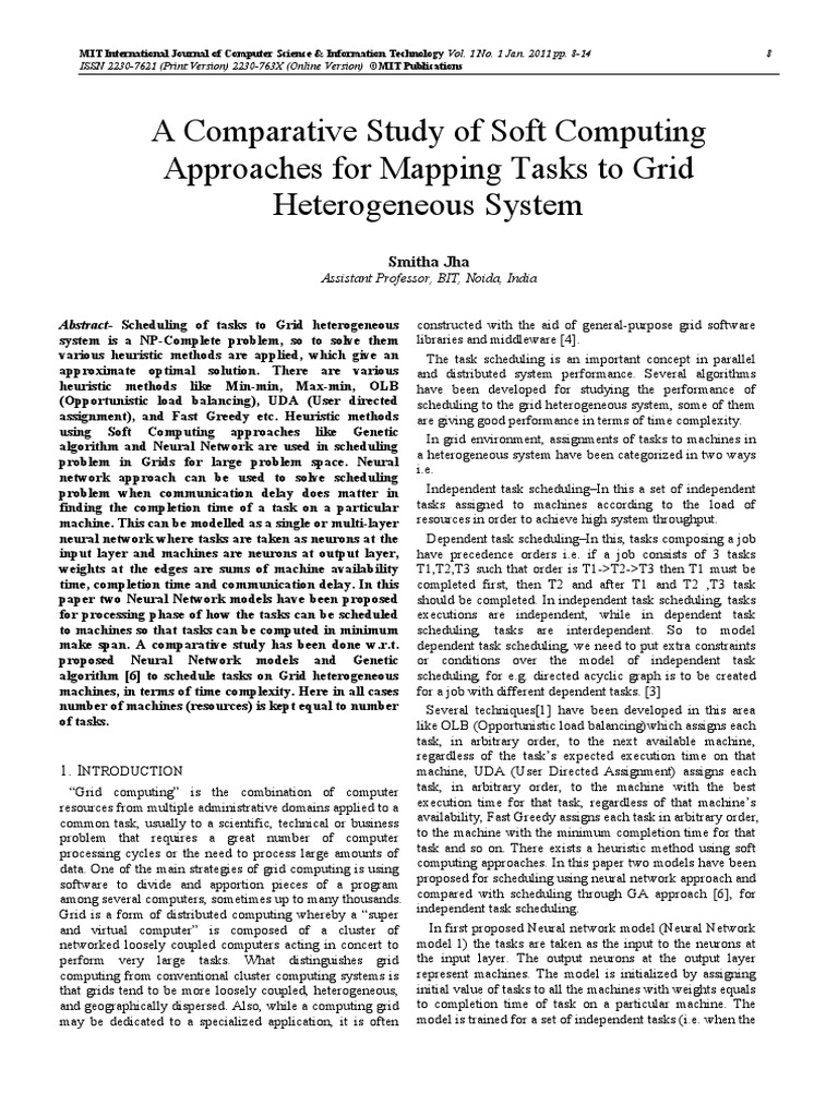 A Comparative Study of Soft Computing Approaches For Mapping Tasks To ...