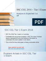 SSC CGL 2016 - Tier 1 Exam Analysis & Expected Cut Off