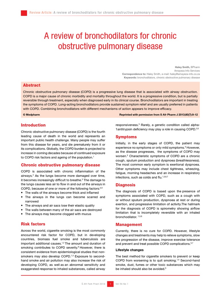 Bronchodilator Beta2 Agonist Chronic Obstructive Pulmonary Disease