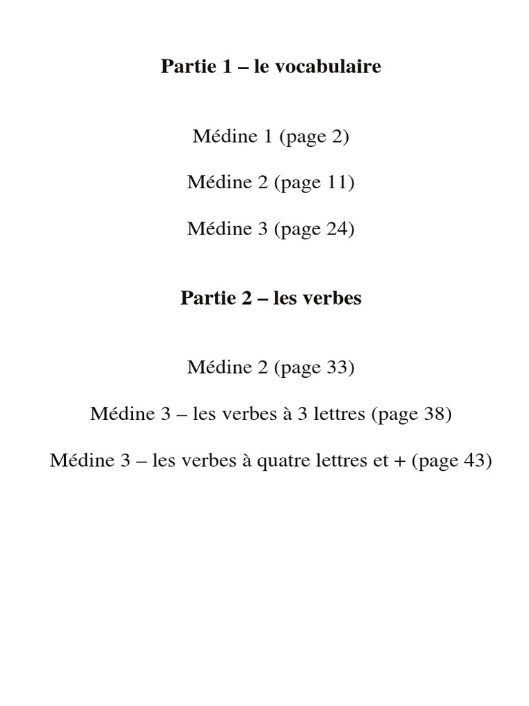 Grammaire Arabe Tome 2 Pdf MEDINE) Vocabulaire Des Tome 1, 2 Et 3 PDF | PDF | La nature