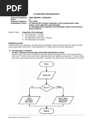 Algoritma Percabangan Satuan Pendidikan1