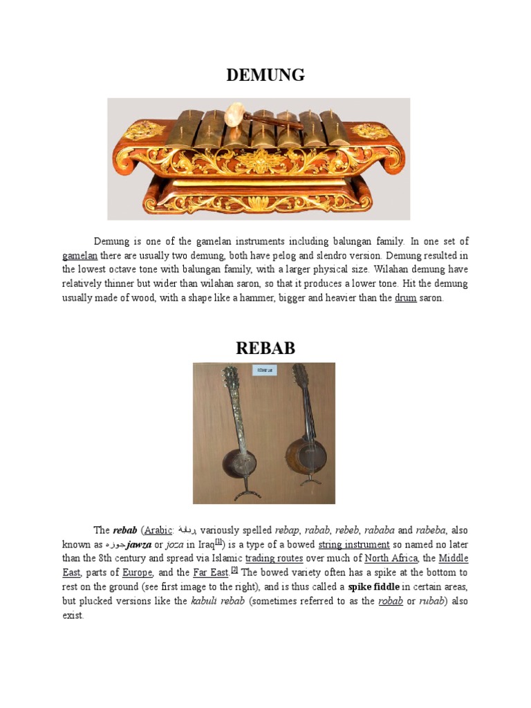 Indonesian Instrument PDF Musical Instruments Classical And Art