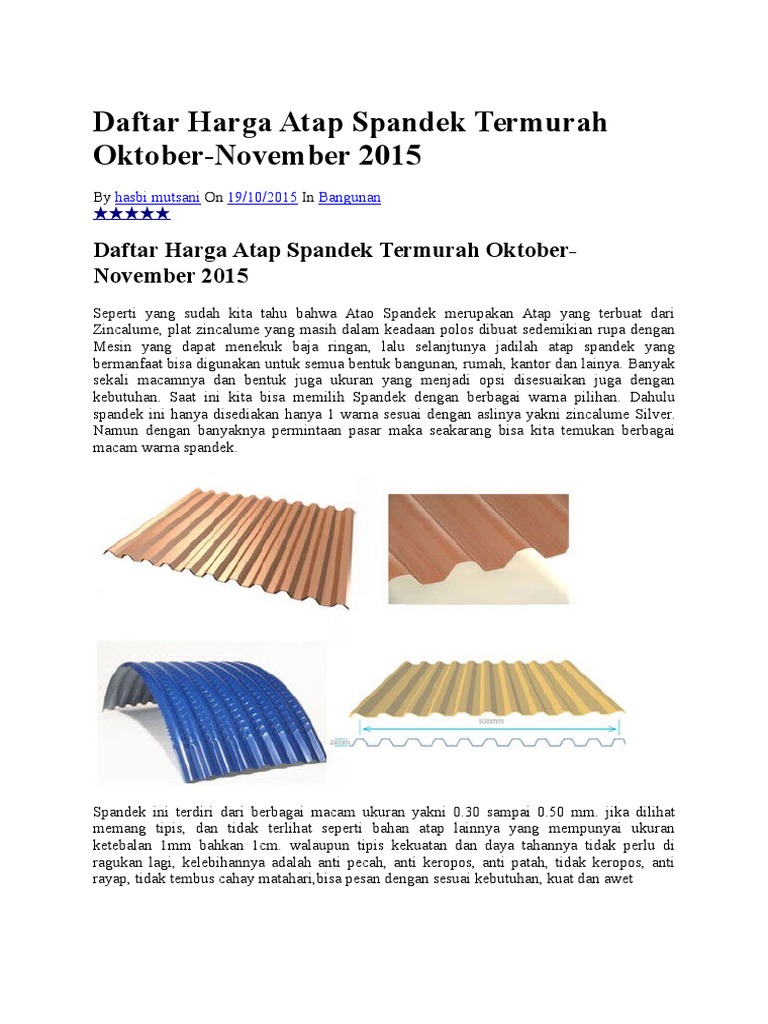 Ukuran Panjang Dan Lebar Atap Spandek Berbagai Ukuran Ukuran Panjang Dan Lebar Atap Spandek Berbagai Ukuran