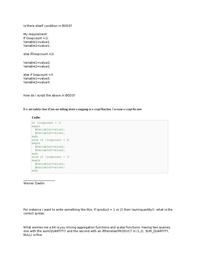 Is There Elseif Condition in BODS | PDF