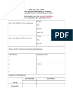 Seminar Application Form