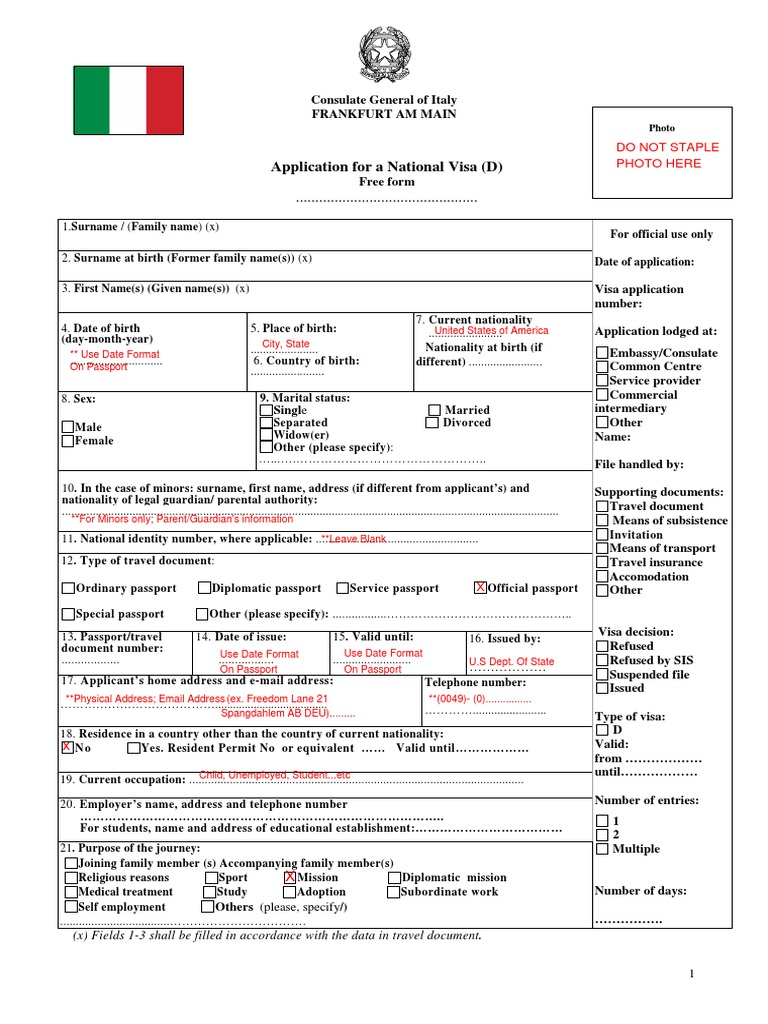 italian travel document