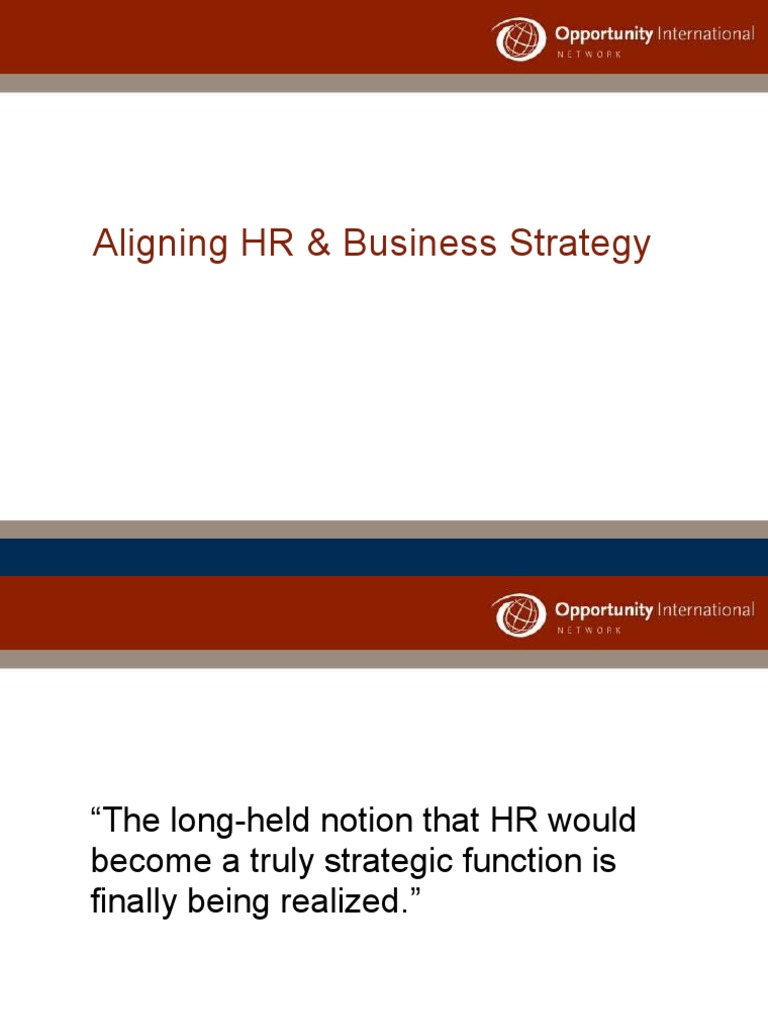 Aligning HR & Business Strategies | PDF | Human Resource Management ...