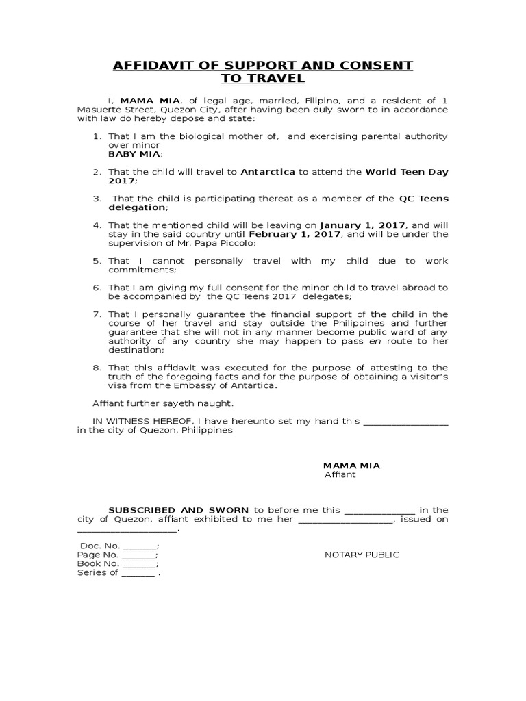 sample-affidavit-parental-travel-consent-pdf