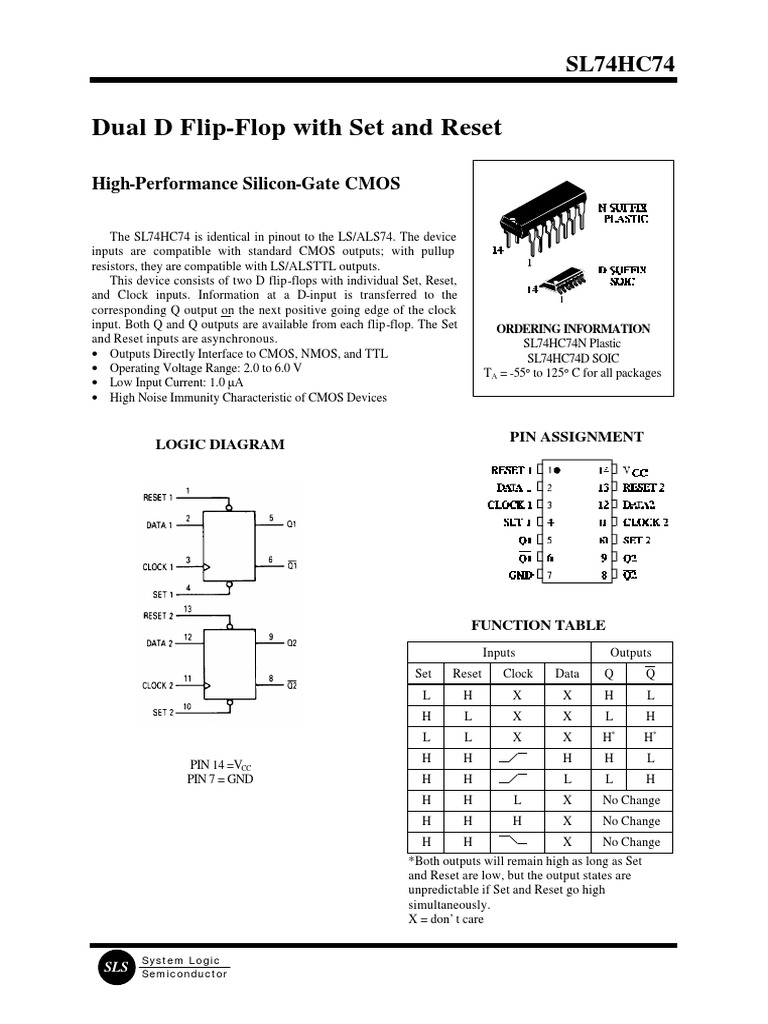 HC74 | PDF | Cmos | Digital Electronics
